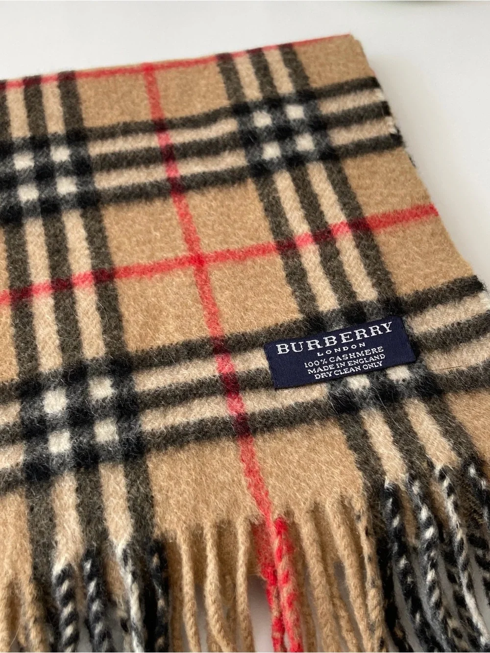 Burberry Beige Classic Nova Check Cashmere Scarf